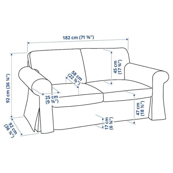 IKEA UPPLAND Cover for loveseat, Blekinge white 004.876.33 - Picture 3 of 4